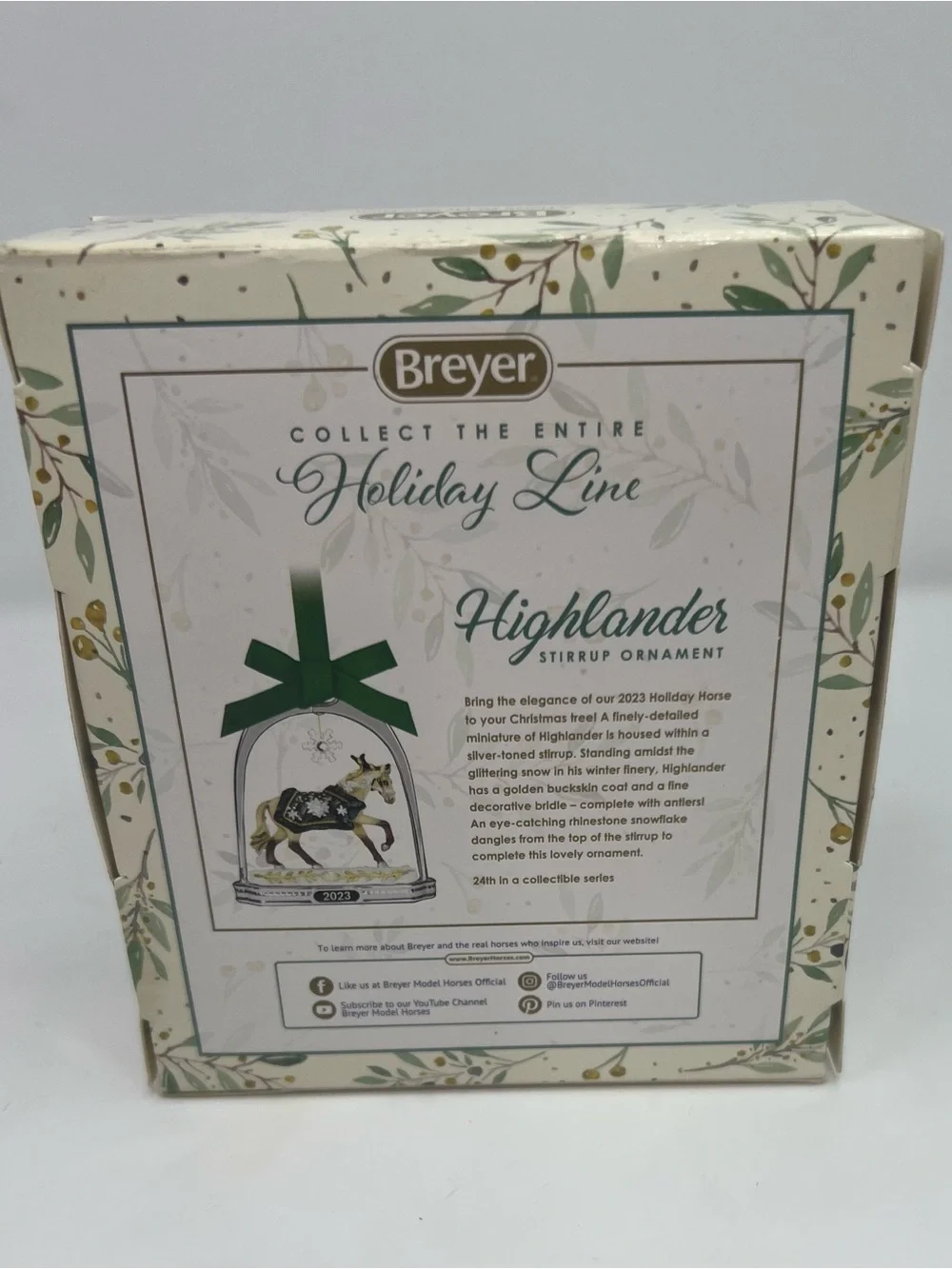 Breyer 2023 Highlander Stirrup Ornament Horse Christmas Holiday Line 24th